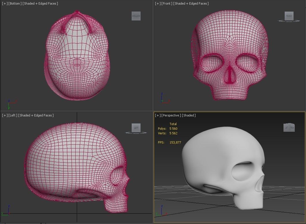 Stylized 3D model of human skull without the lower jaw 3D print model_14