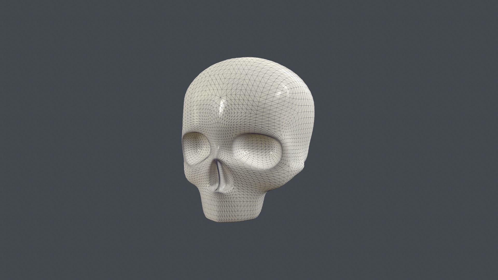 Stylized 3D model of human skull without the lower jaw 3D print model_10