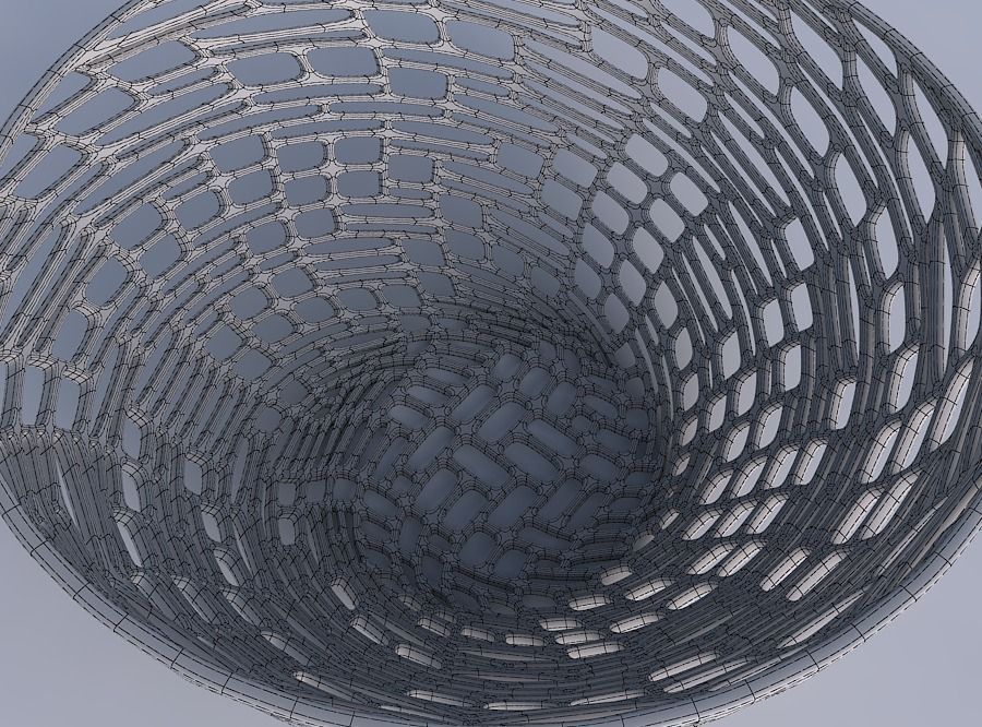 Bowl wide with twisted lattice tiles 3D print model_6