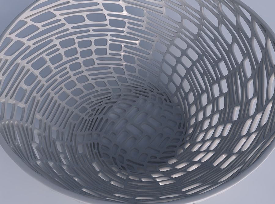 Bowl wide with twisted lattice tiles 3D print model_1
