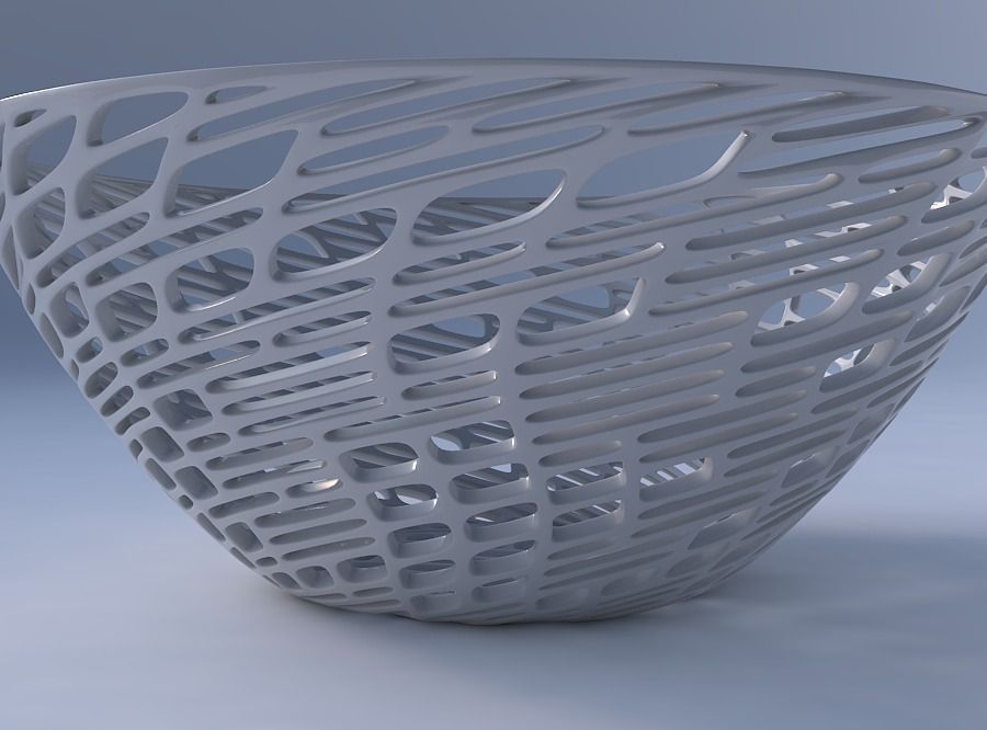 Bowl wide with twisted lattice tiles 3D print model_4