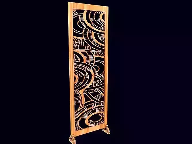 SEPERATOR SET wooden screen with abstract design
