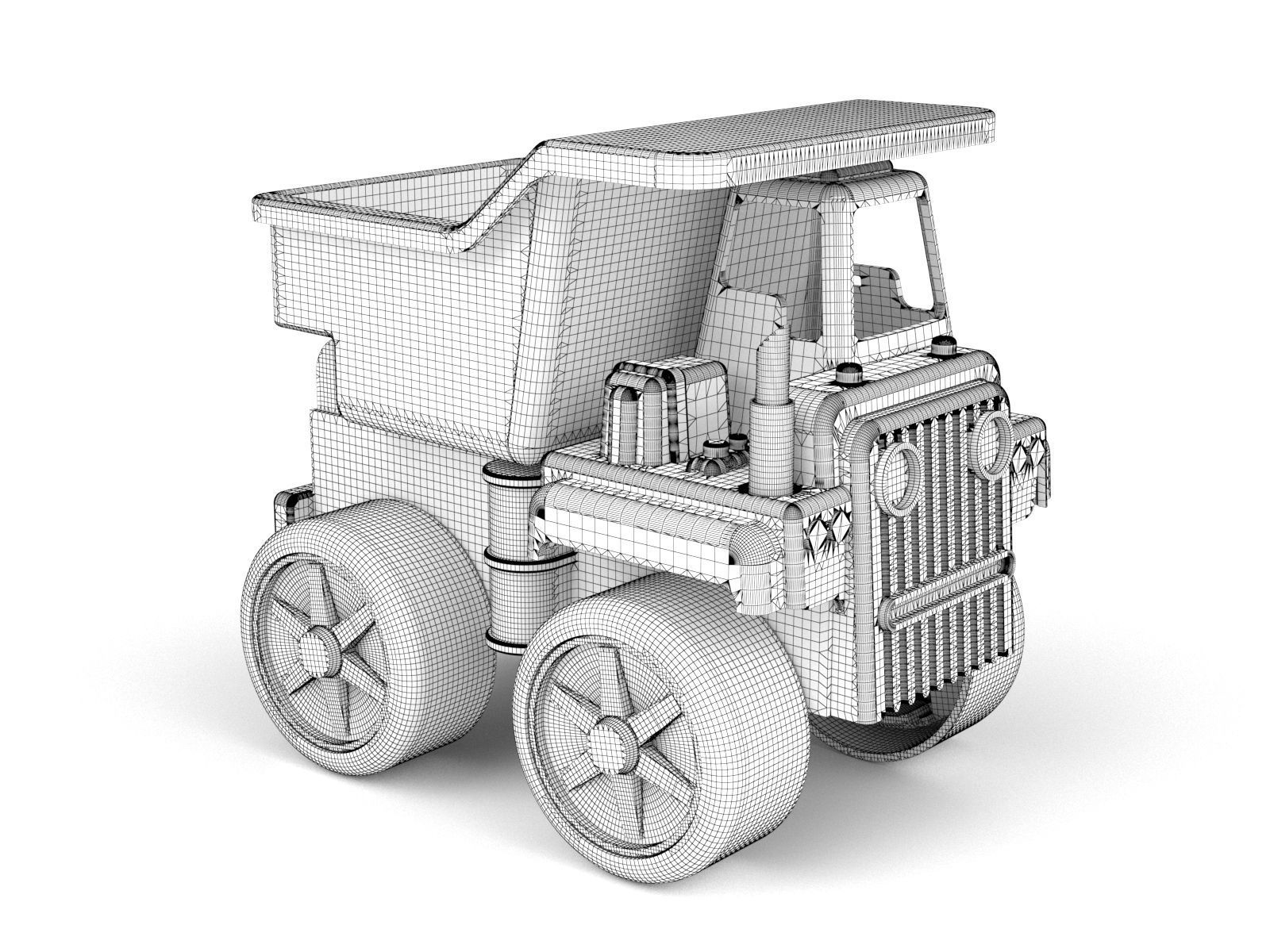 Children toy plasticky truck 3D model_1