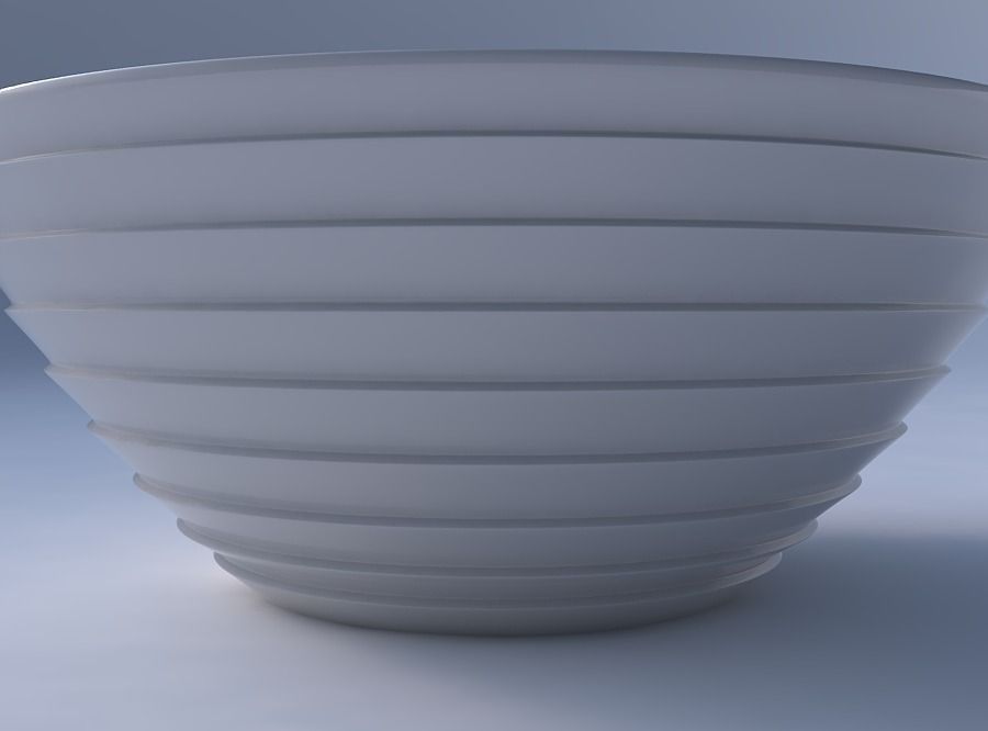 Bowl wide with horizontal layers 3D print model_4