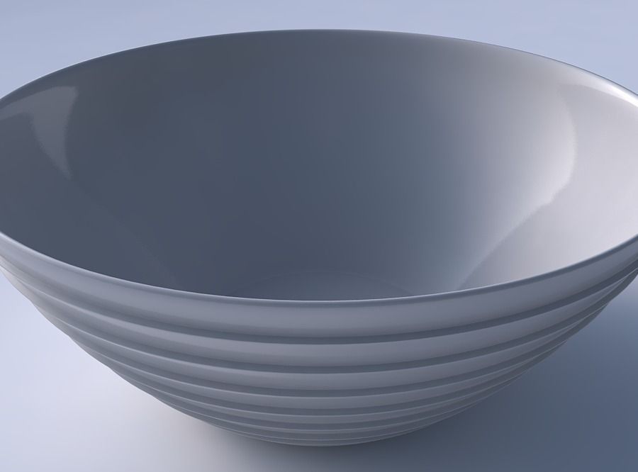 Bowl wide with horizontal layers 3D print model_3
