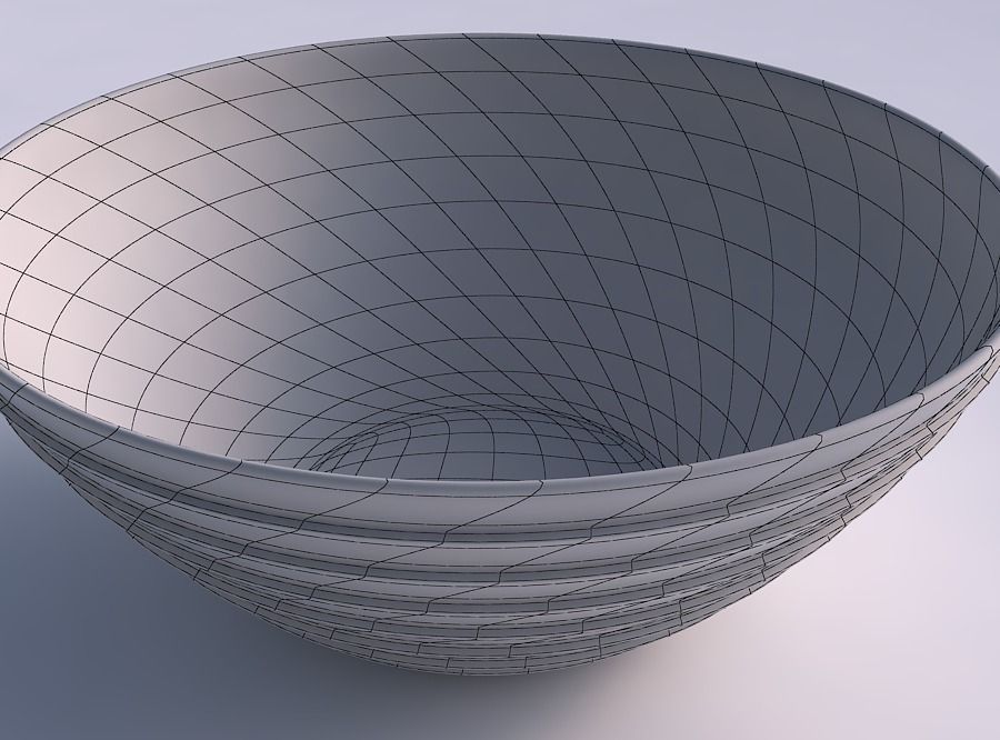 Bowl wide with horizontal layers 3D print model_5