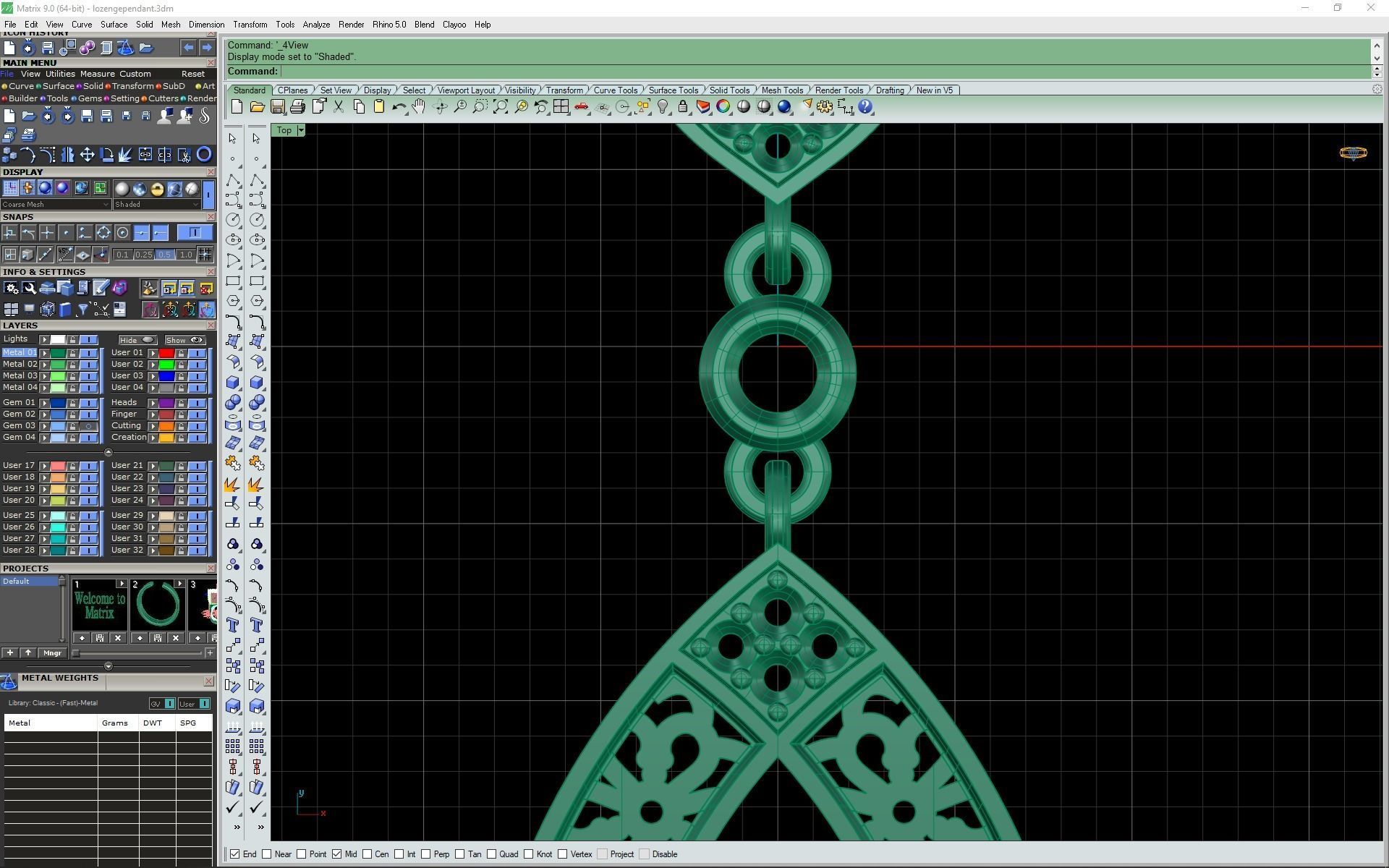 Lozenge pendant 3d model 3D print model_15