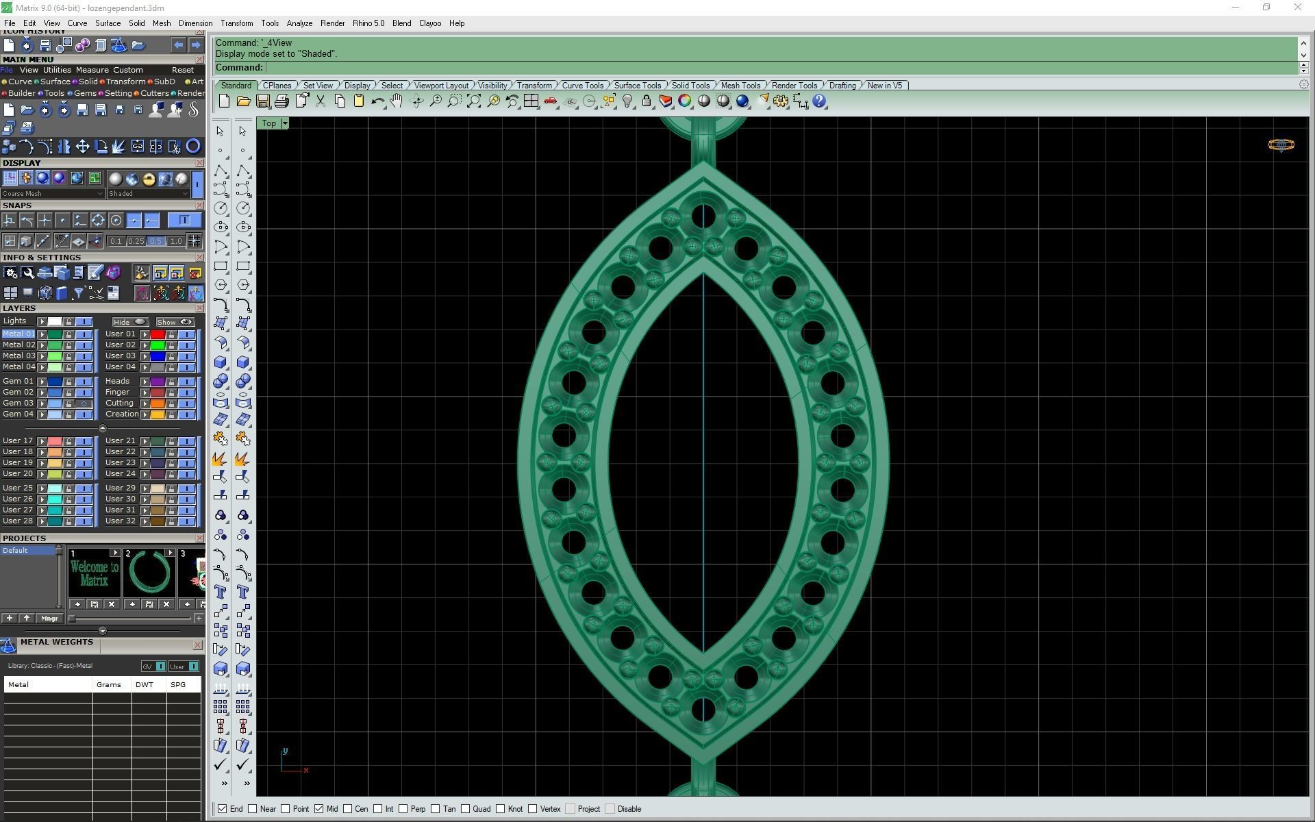 Lozenge pendant 3d model 3D print model_14