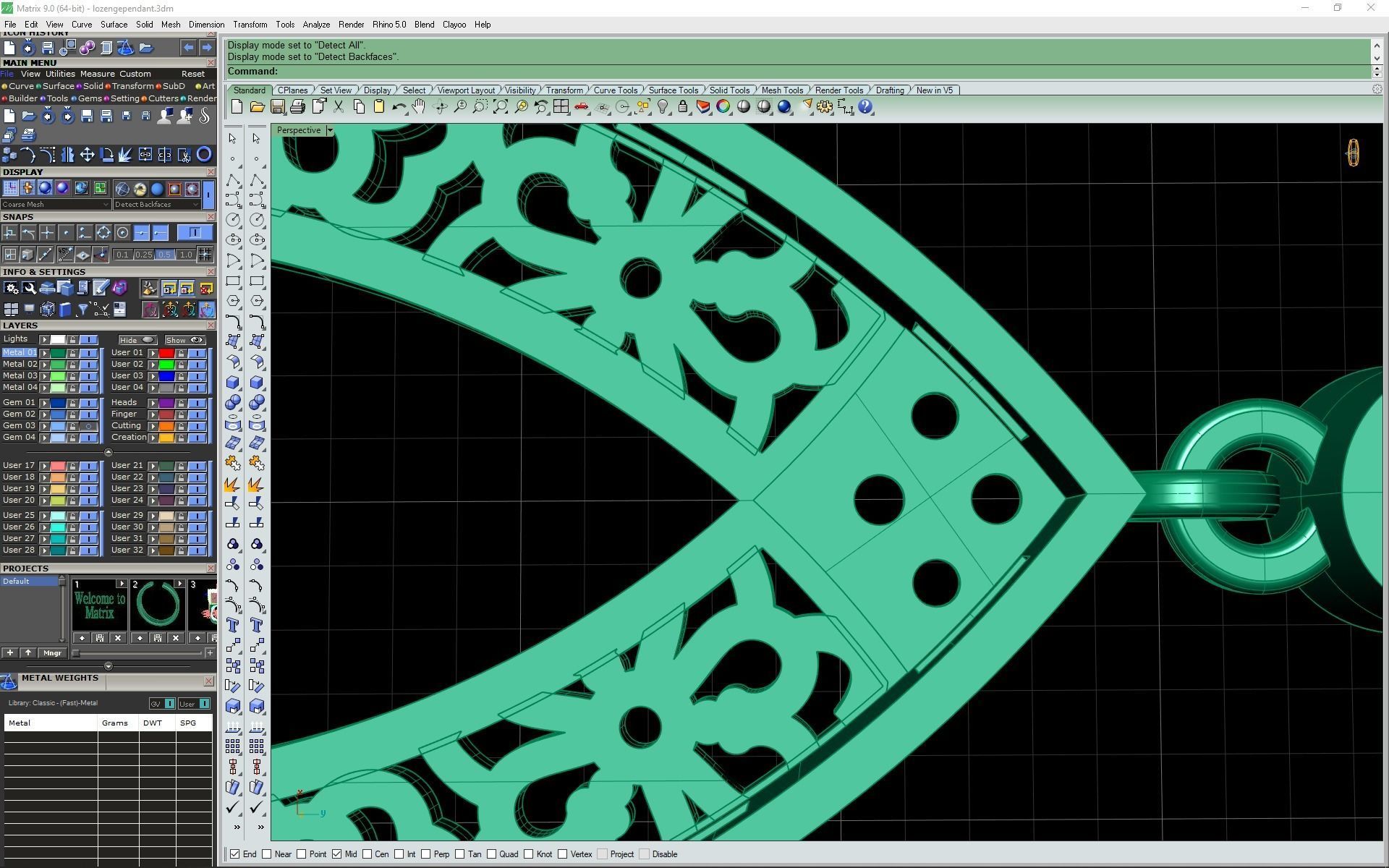 Lozenge pendant 3d model 3D print model_20