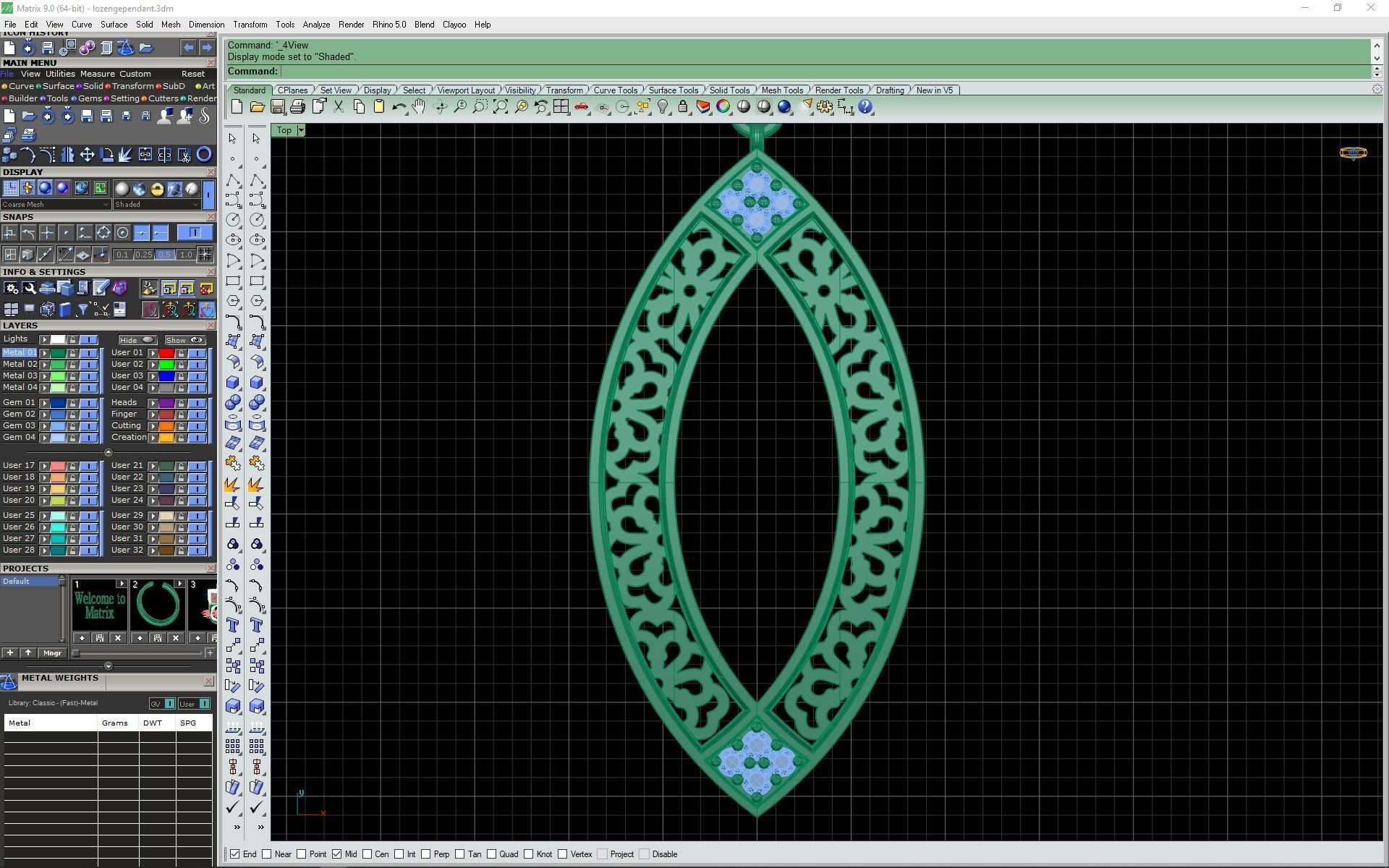 Lozenge pendant 3d model 3D print model_11