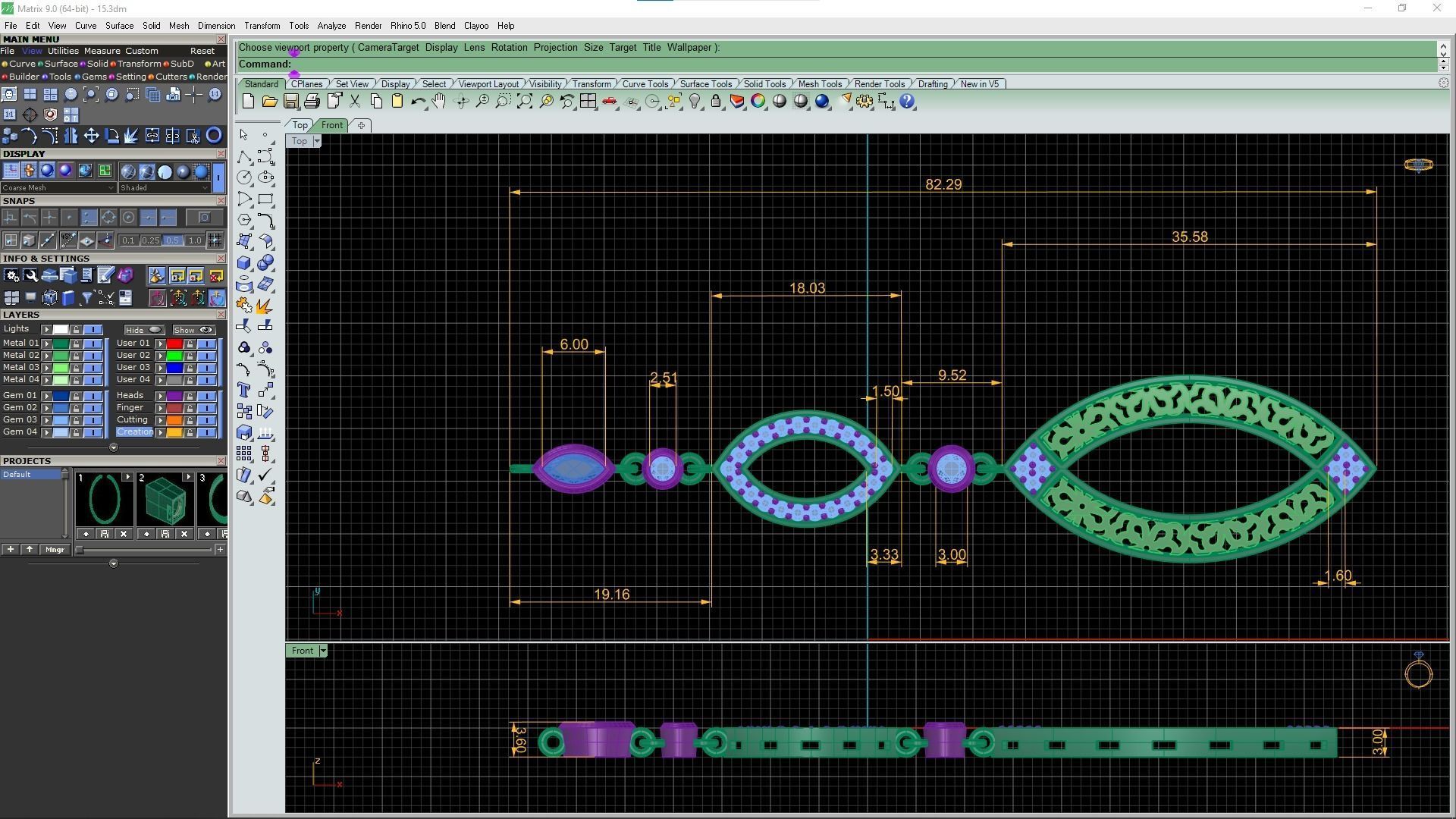 Lozenge pendant 3d model 3D print model_17