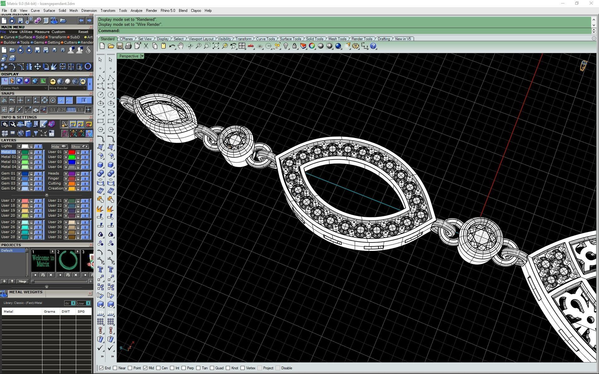 Lozenge pendant 3d model 3D print model_16
