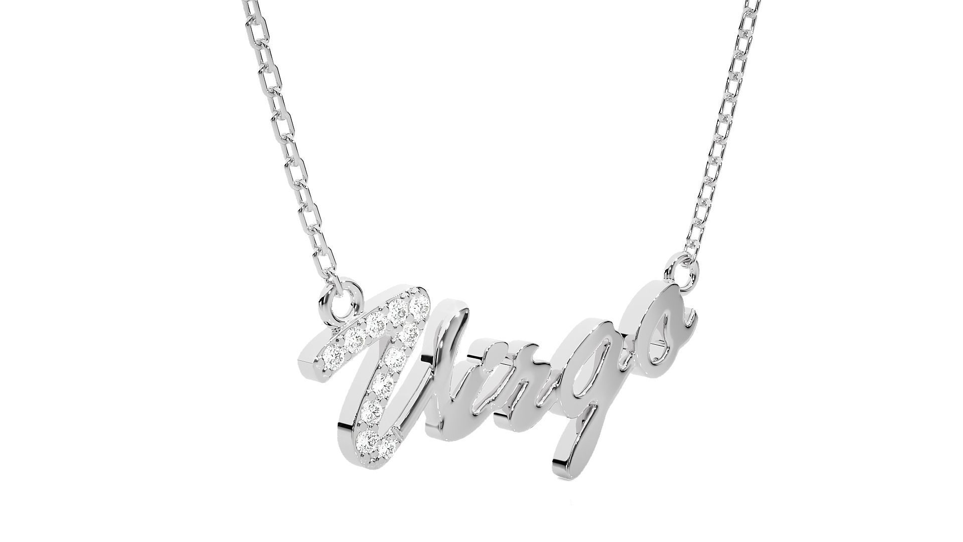 Virgo Zodiac Pendant Necklace 3dm stl render detail 3D print model_5