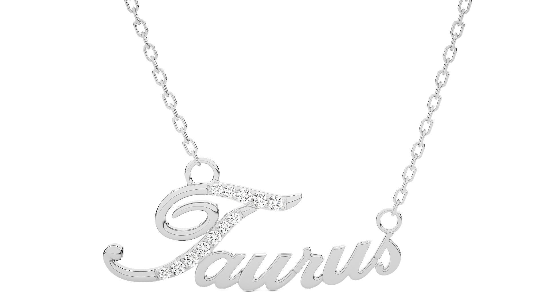 Taurus Zodiac Pendant Necklace 3dm stl render detail 3D print model_4