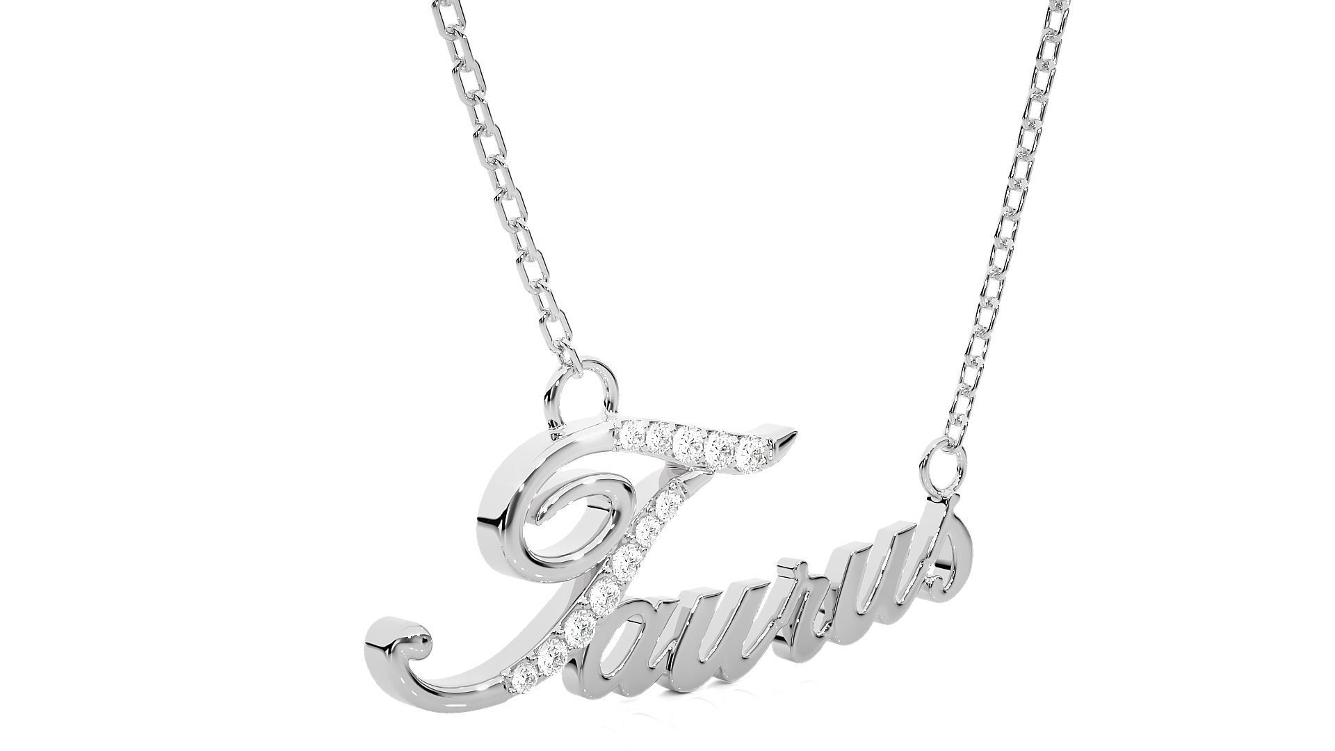 Taurus Zodiac Pendant Necklace 3dm stl render detail 3D print model_5
