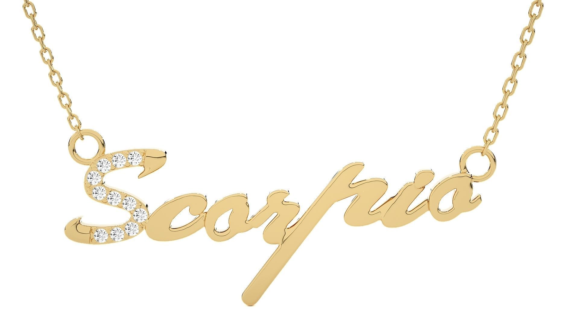 Scorpio Zodiac Pendant Necklace 3dm stl render detail 3D print model_8