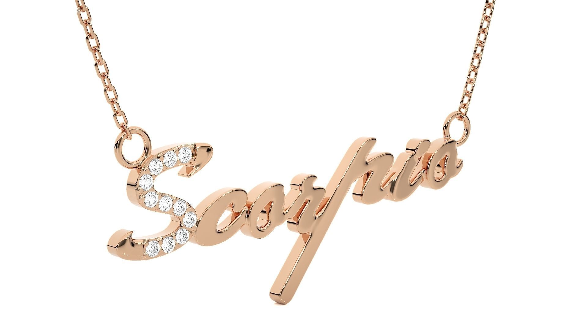 Scorpio Zodiac Pendant Necklace 3dm stl render detail 3D print model_1