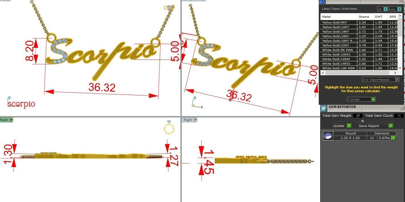 Scorpio Zodiac Pendant Necklace 3dm stl render detail 3D print model_12