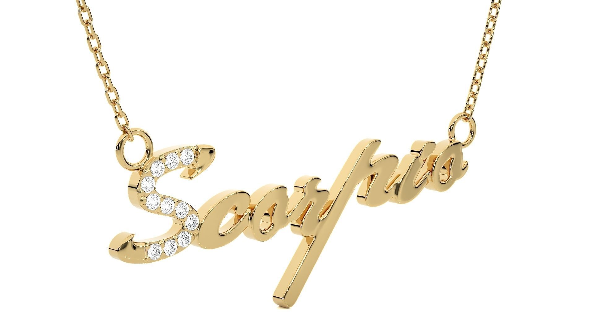 Scorpio Zodiac Pendant Necklace 3dm stl render detail 3D print model_9