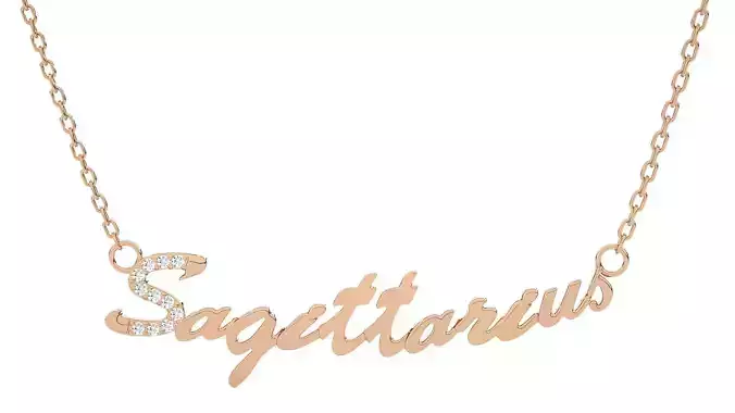 Sagittarius Zodiac Pendant Necklace 3dm stl render detail 3D print model
