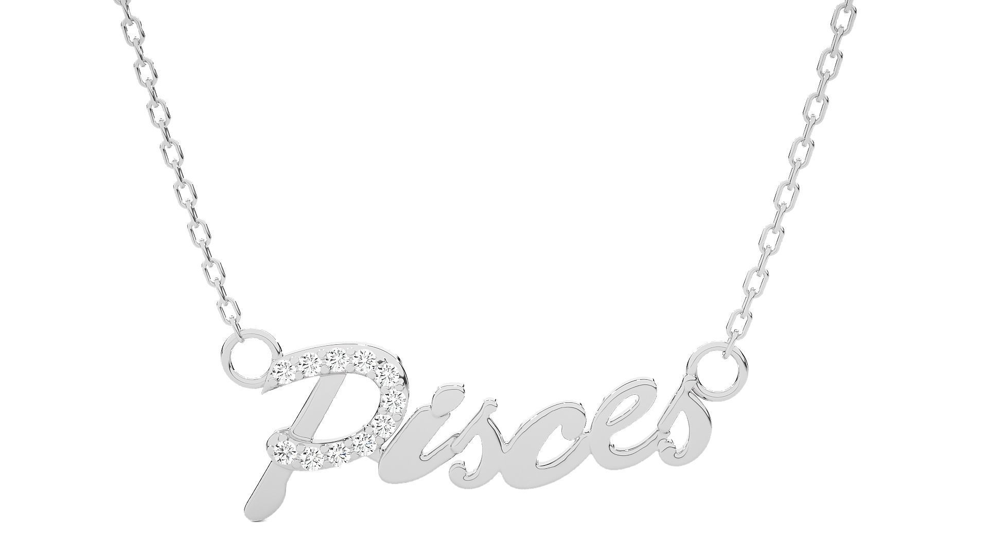 Pisces  Zodiac Pendant Necklace 3dm stl render detail 3D print model_4