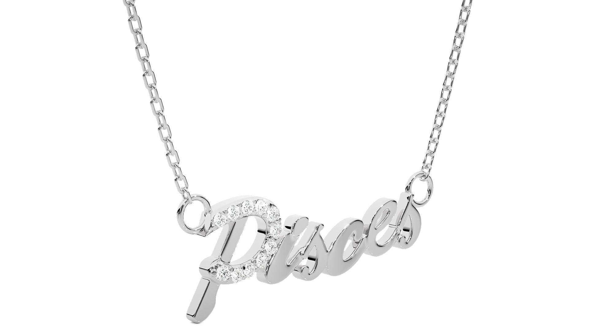 Pisces  Zodiac Pendant Necklace 3dm stl render detail 3D print model_5