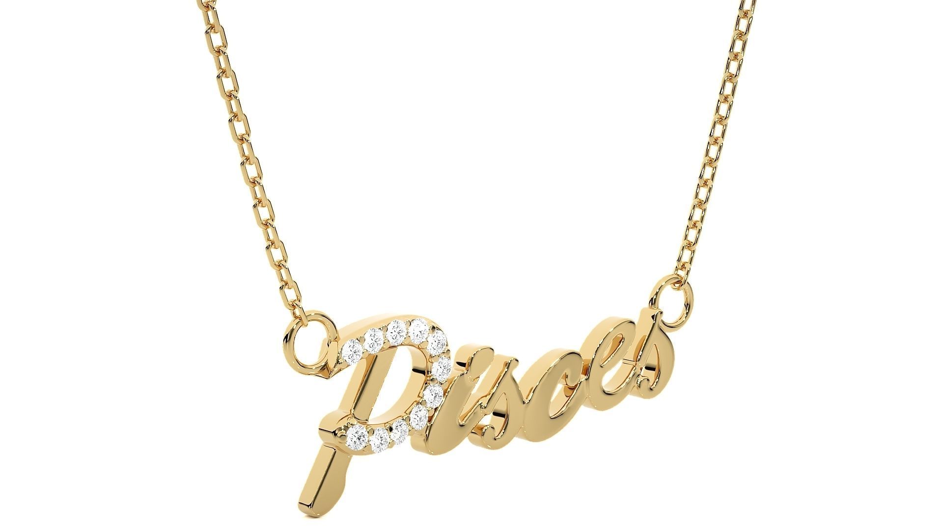 Pisces  Zodiac Pendant Necklace 3dm stl render detail 3D print model_9
