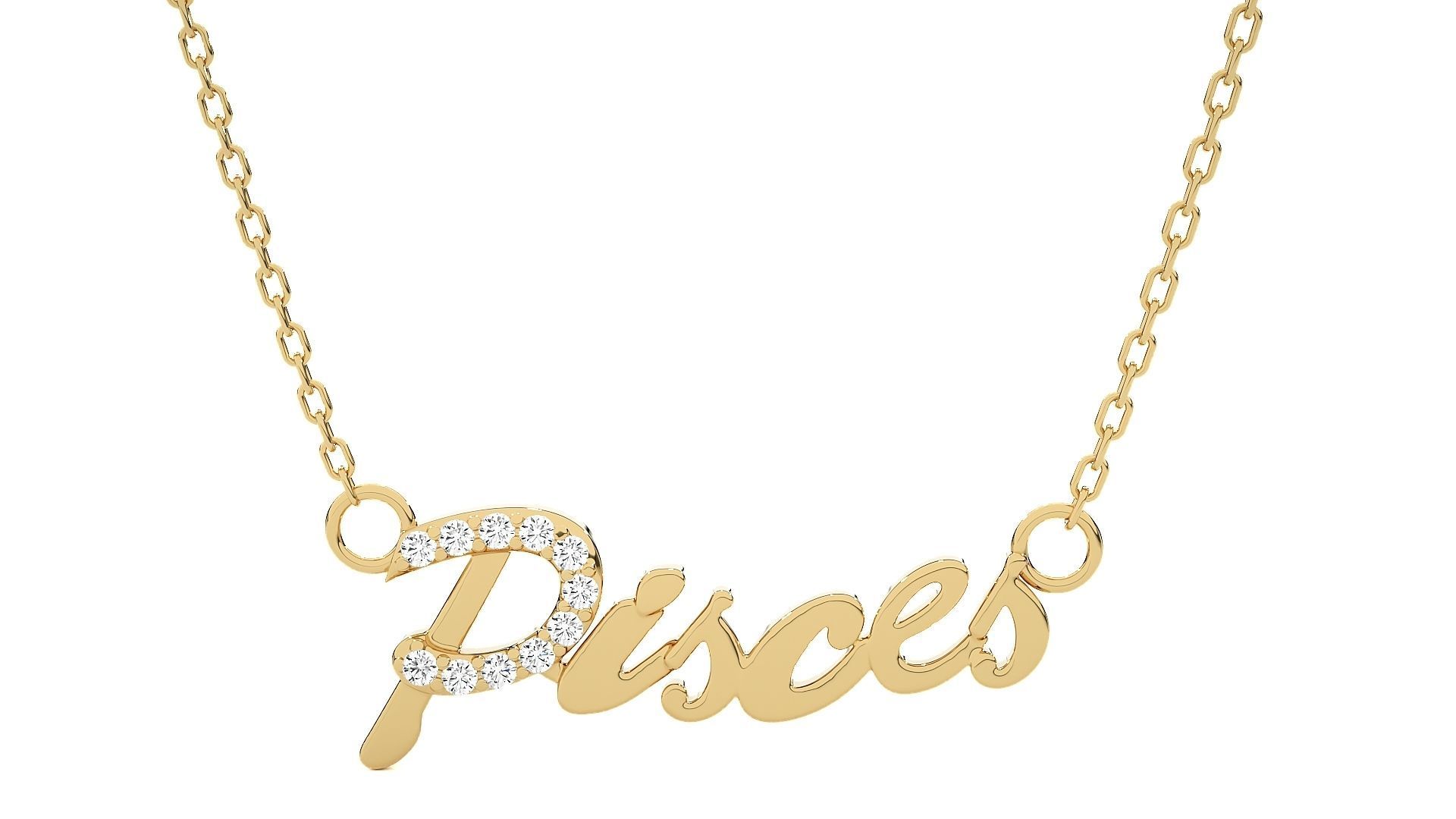 Pisces  Zodiac Pendant Necklace 3dm stl render detail 3D print model_8