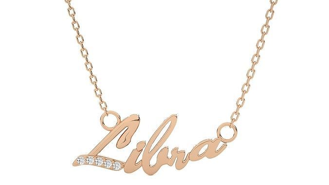 Libra Zodiac Pendant Necklace 3dm stl render detail 3D print model