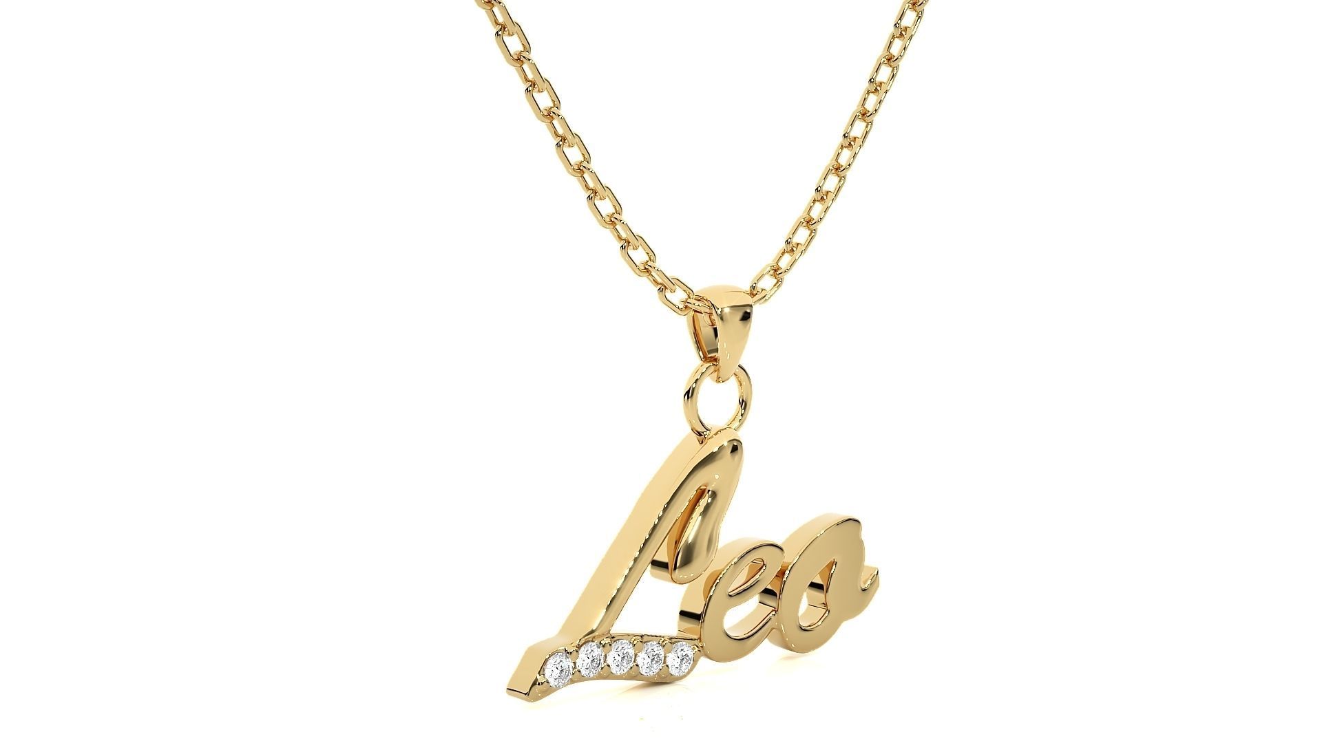 Leo Zodiac Pendant Necklace 3dm stl render detail 3D print model_9