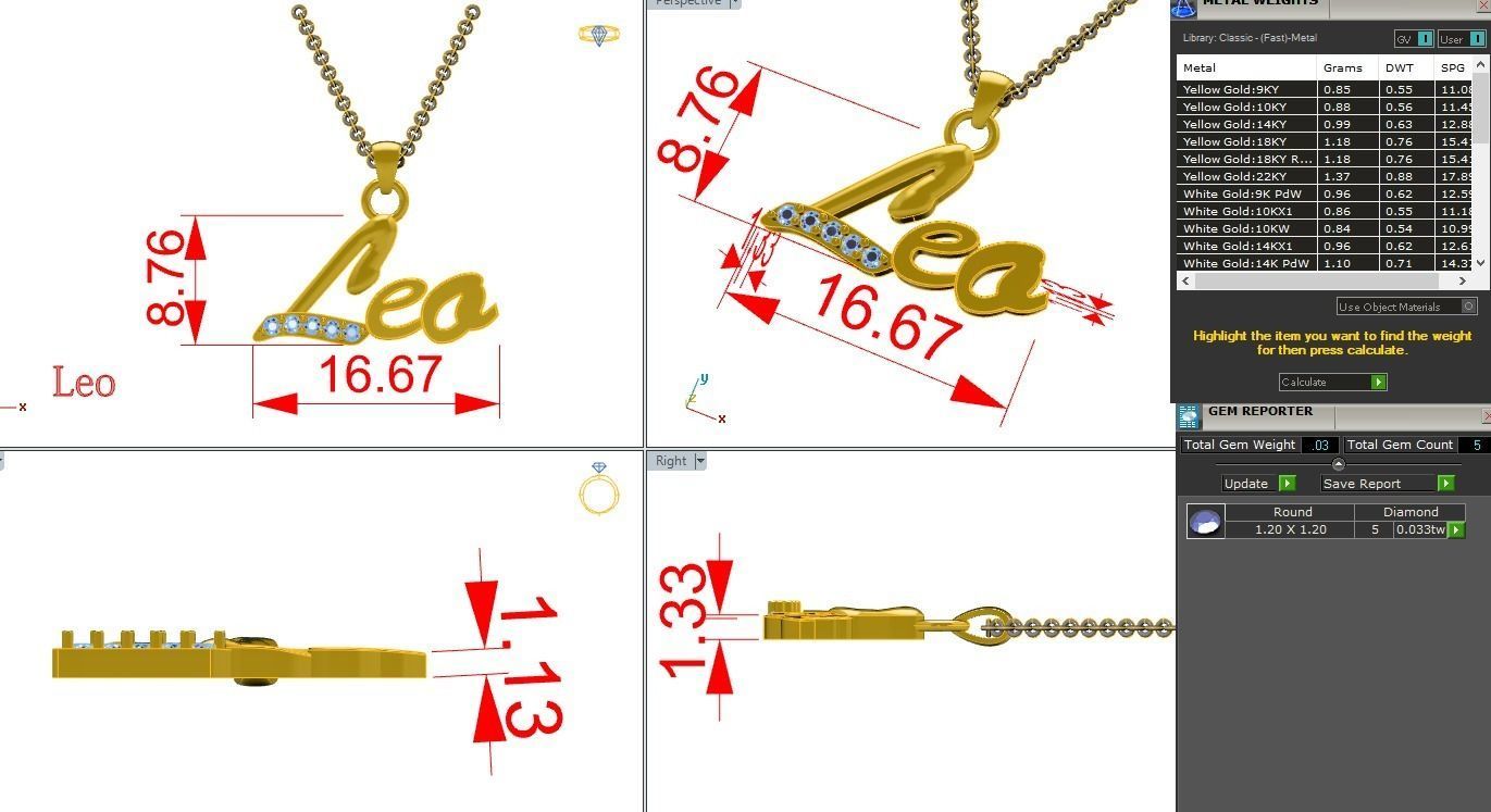 Leo Zodiac Pendant Necklace 3dm stl render detail 3D print model_12