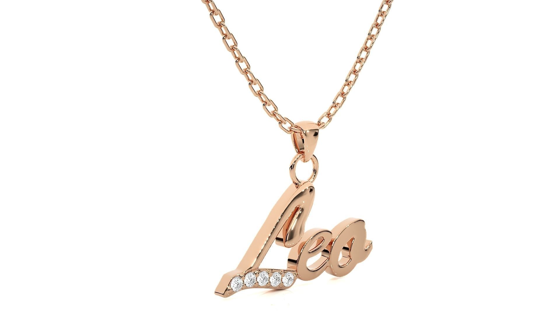 Leo Zodiac Pendant Necklace 3dm stl render detail 3D print model_1