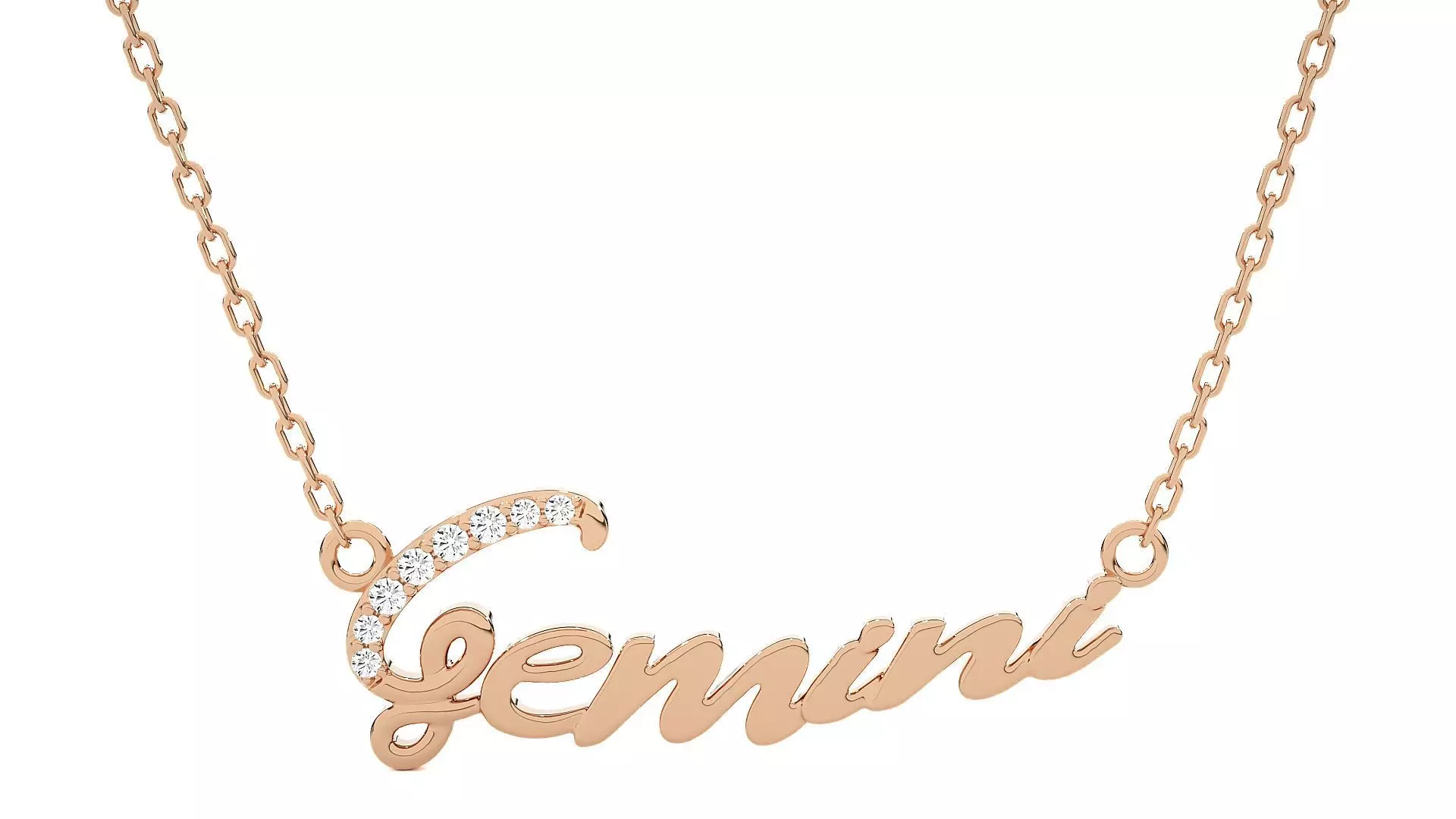 Gemini Zodiac Pendant Necklace 3dm stl render detail 3D print model_0