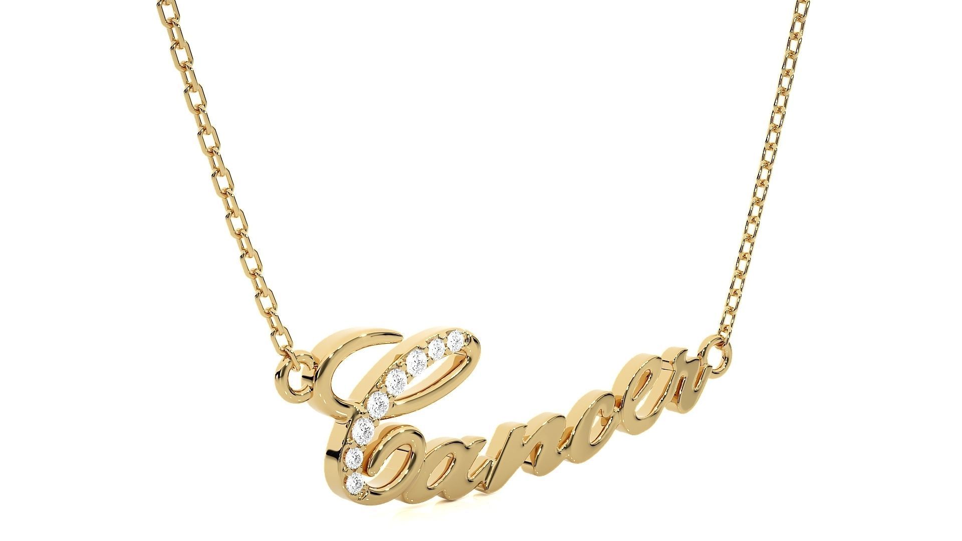 Cancer Zodiac Pendant Necklace 3dm stl render detail 3D print model_9