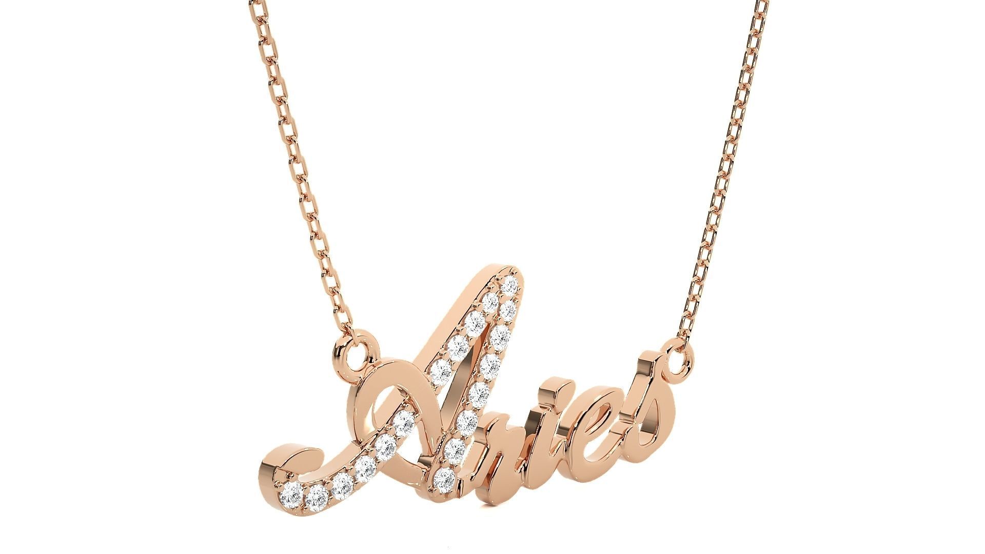 Aries Zodiac Pendant Necklace 3dm stl render detail 3D print model_1