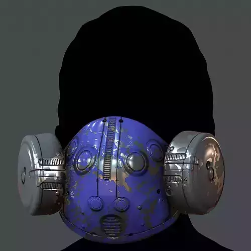 Gas mask helmet 3d model scifi Low-poly 