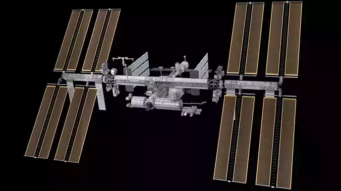 ISS International Space Station Low-poly 3D model