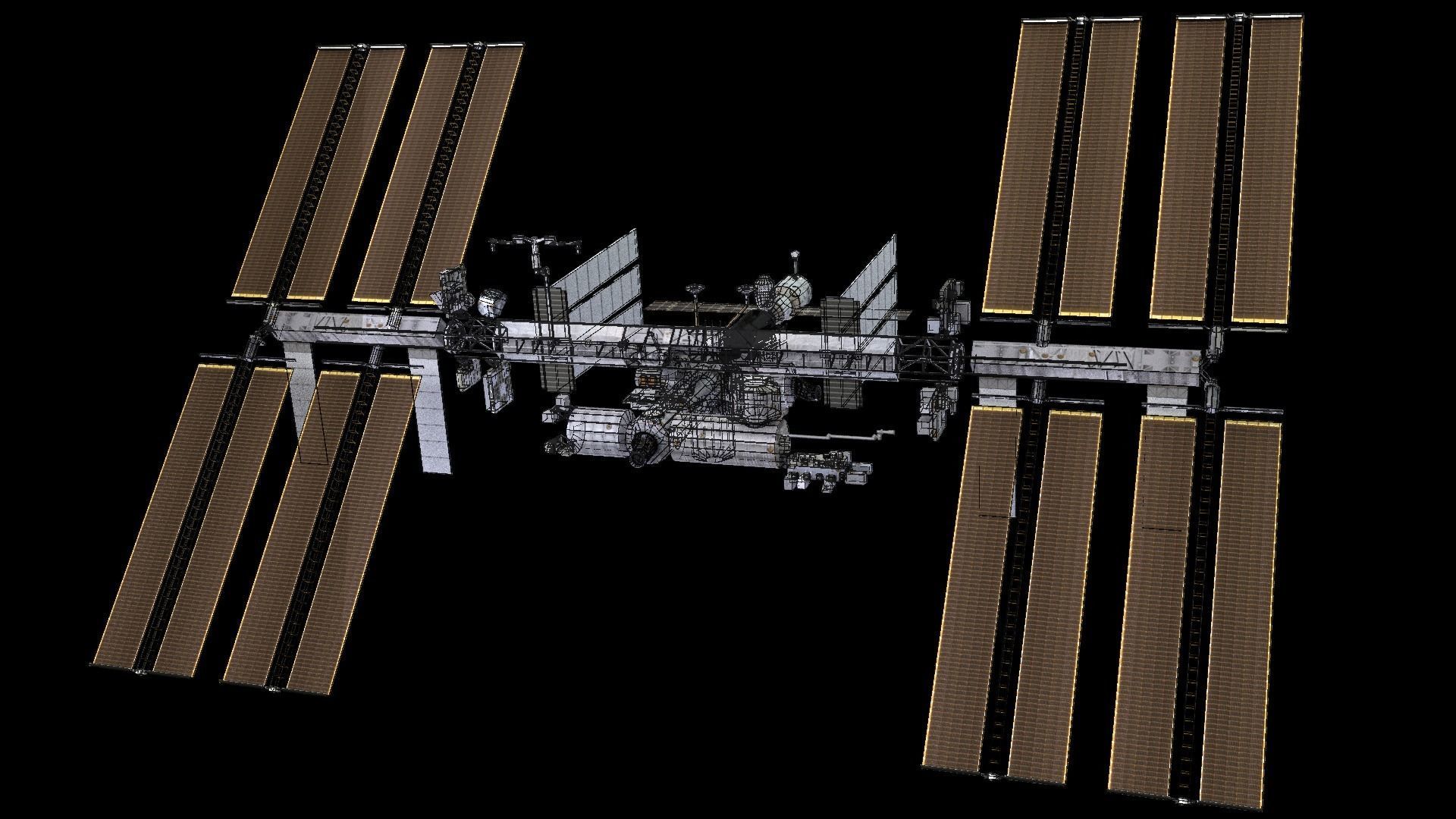 ISS International Space Station Low-poly 3D model_7