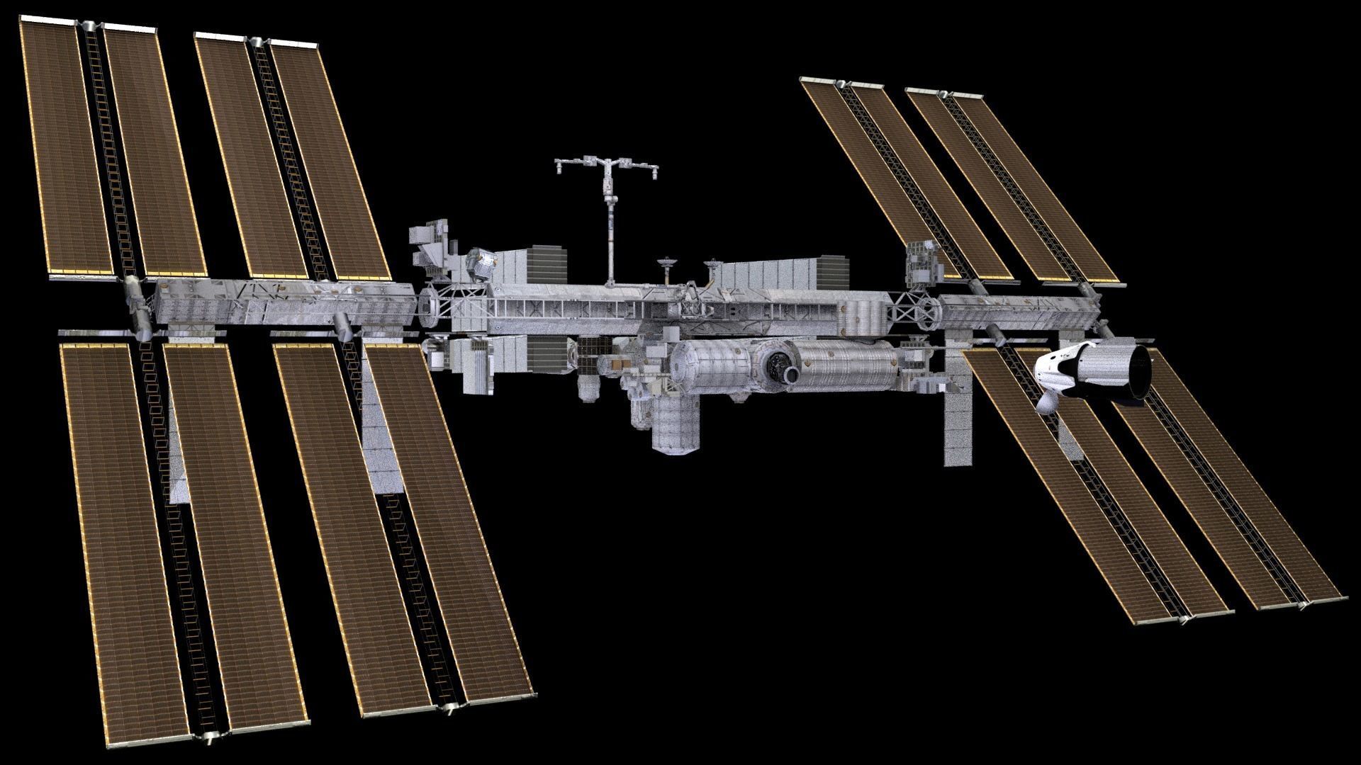 ISS International Space Station Low-poly 3D model_4