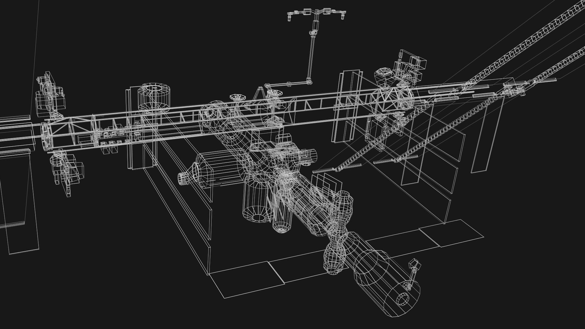 ISS International Space Station Low-poly 3D model_9