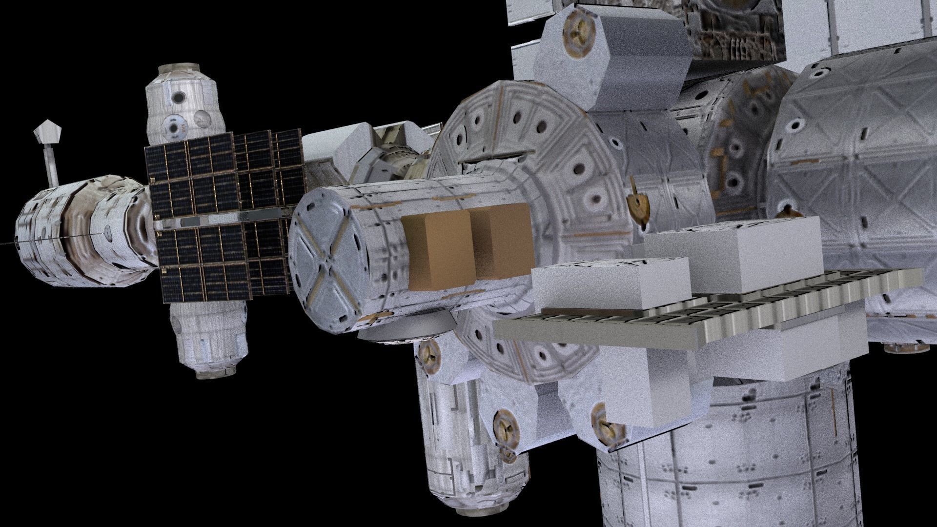 ISS International Space Station Low-poly 3D model_2