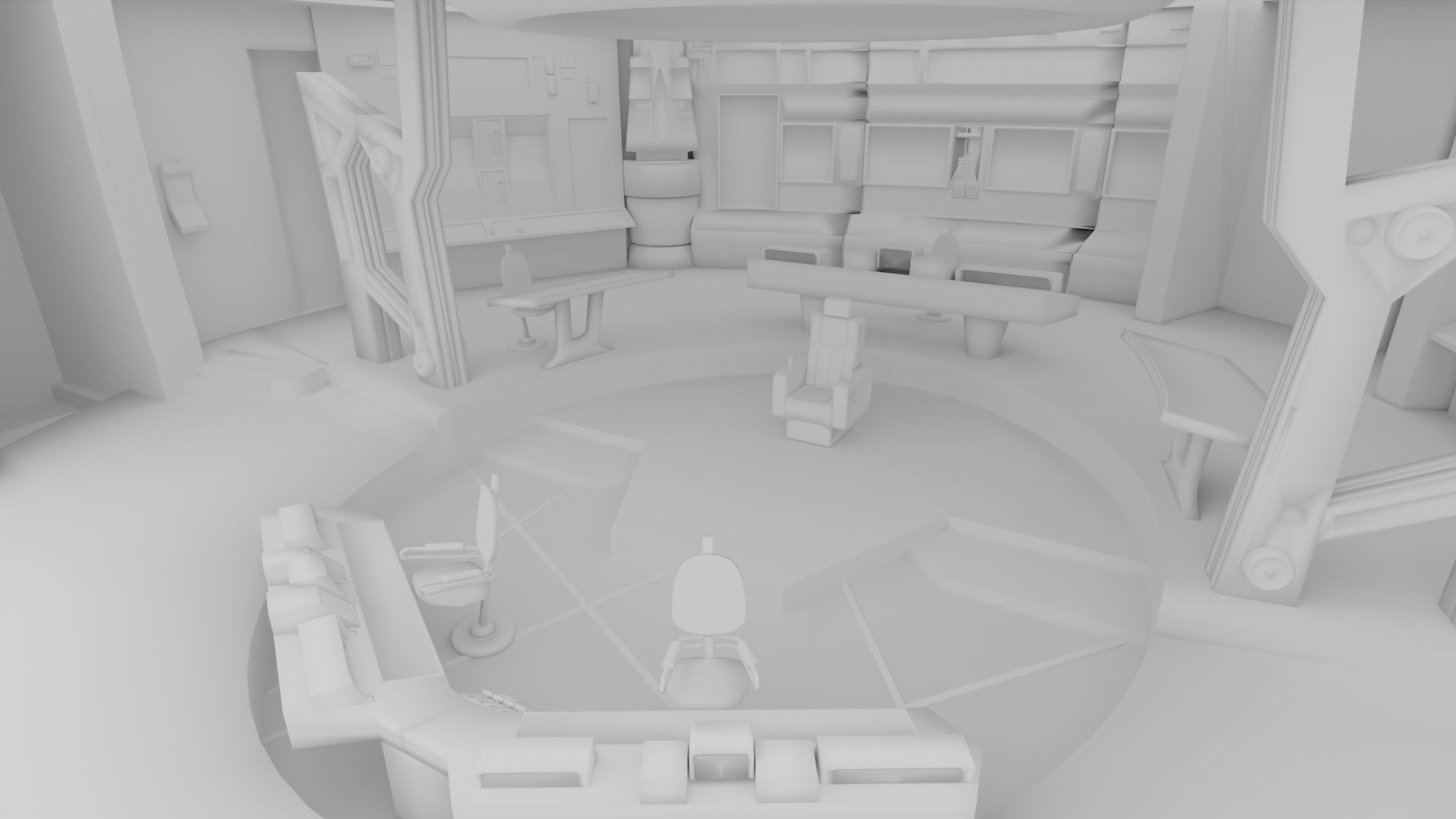 Starship - Startrek Bridge Low-poly 3D model_8