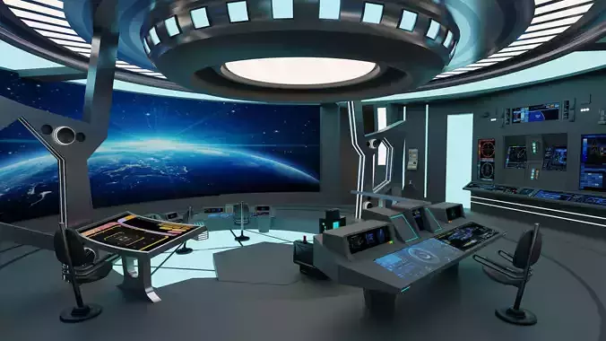 Starship - Startrek Bridge Low-poly 3D model