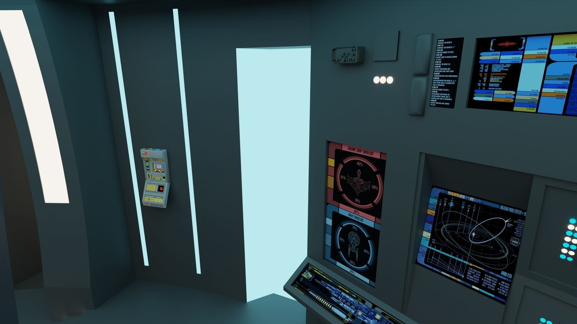 Starship - Startrek Bridge Low-poly 3D model_7