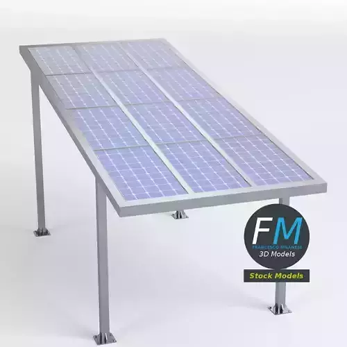 Parking shelter with solar panels