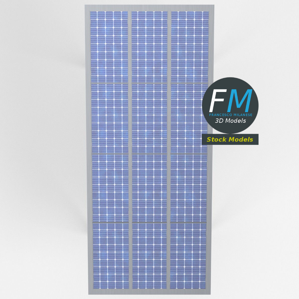 Parking shelter with solar panels 3D model_6