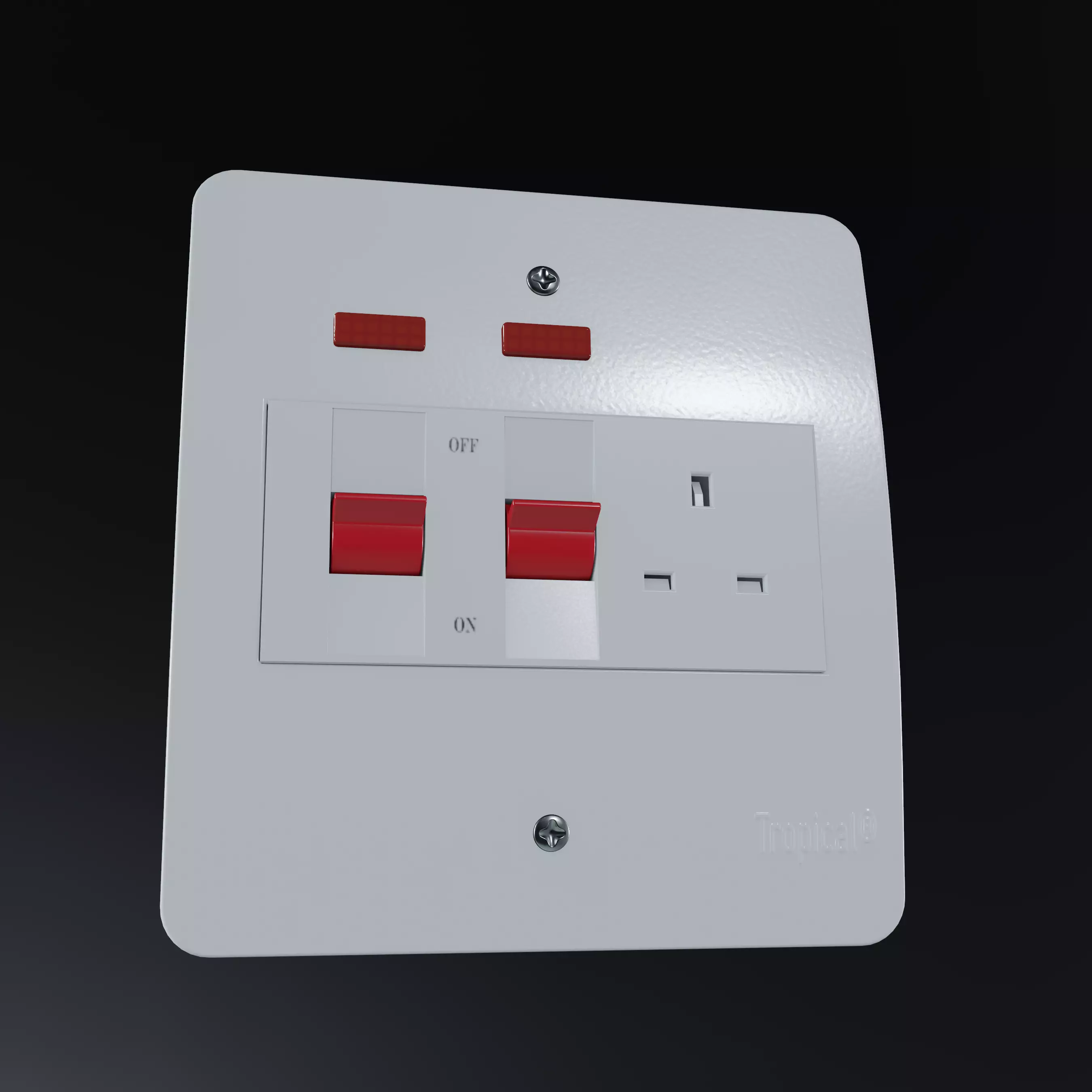 45A Cooker Socket Low-poly 3D model_0