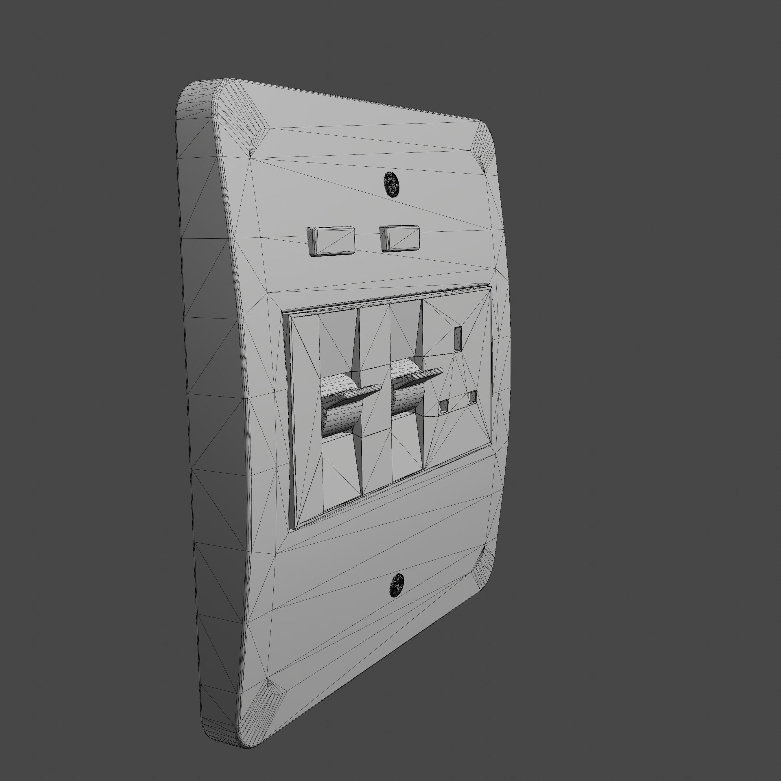 45A Cooker Socket Low-poly 3D model_7