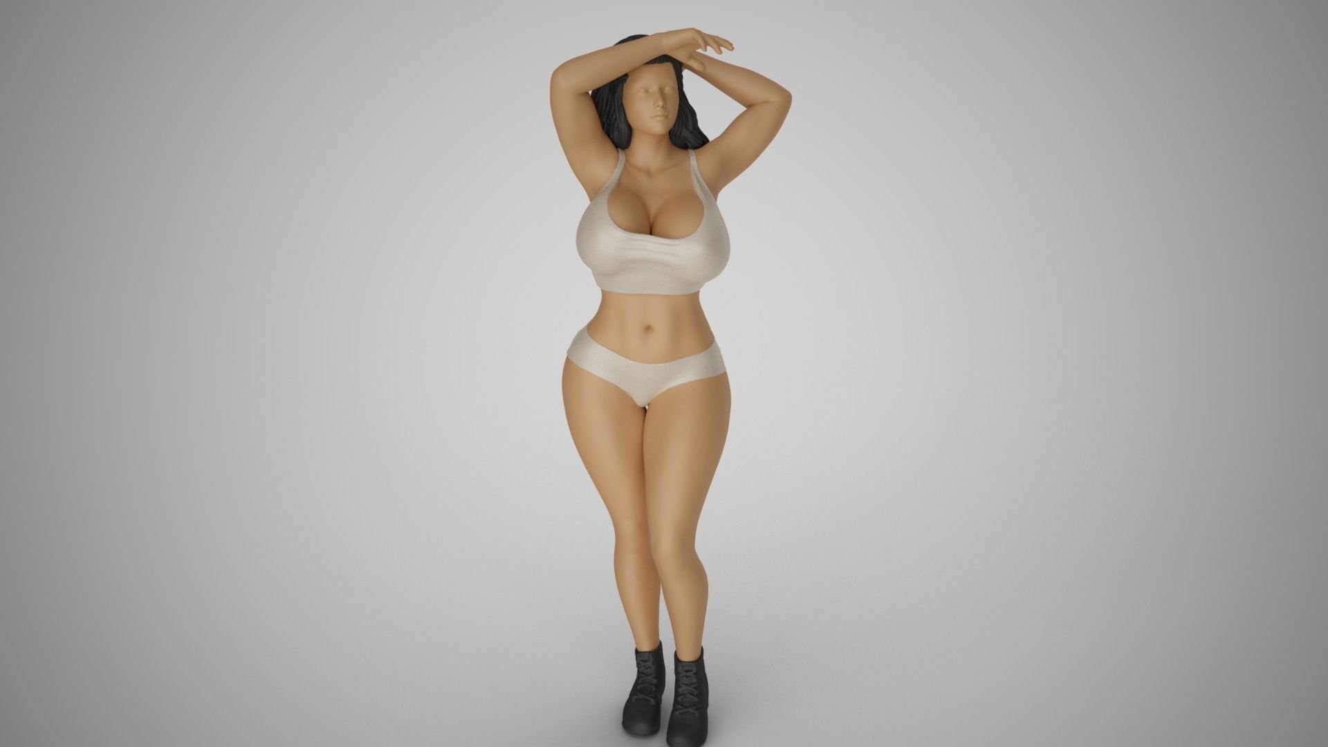 Girl Looking at Horizon 3D print model_4