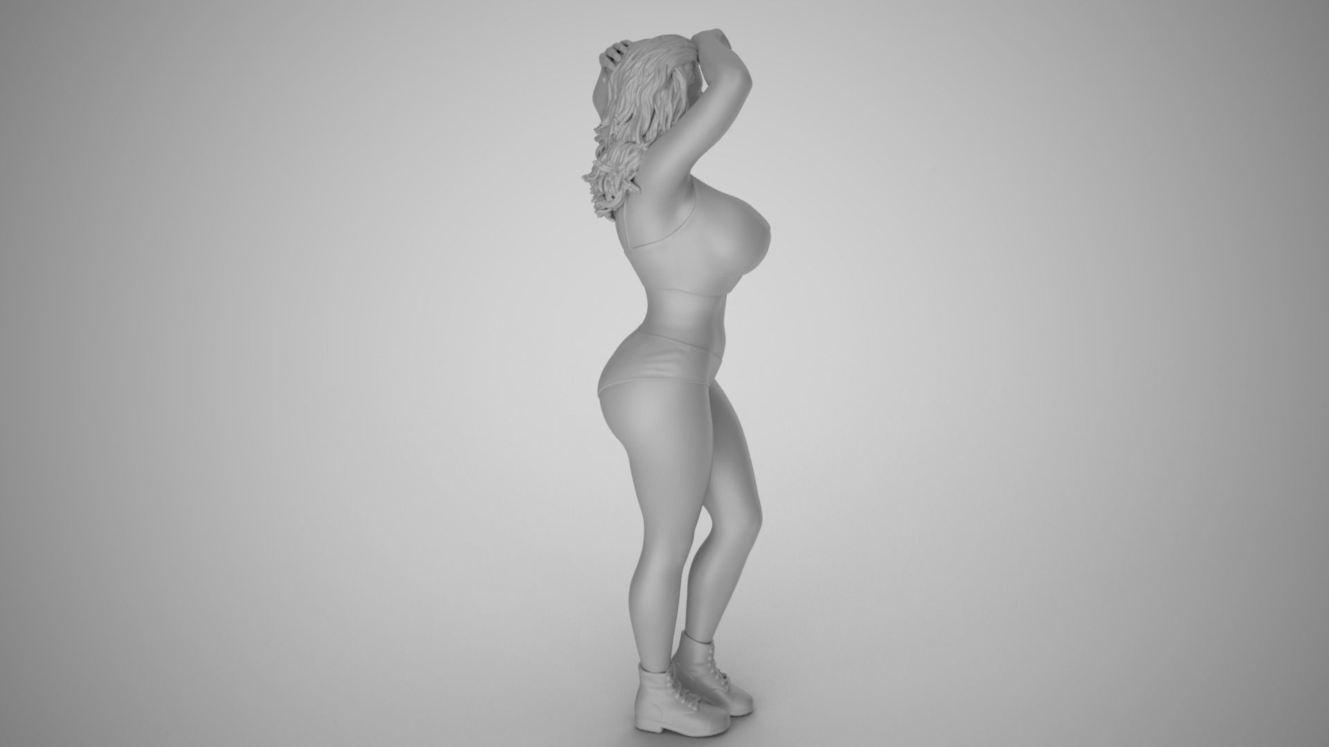 Girl Looking at Horizon 3D print model_1